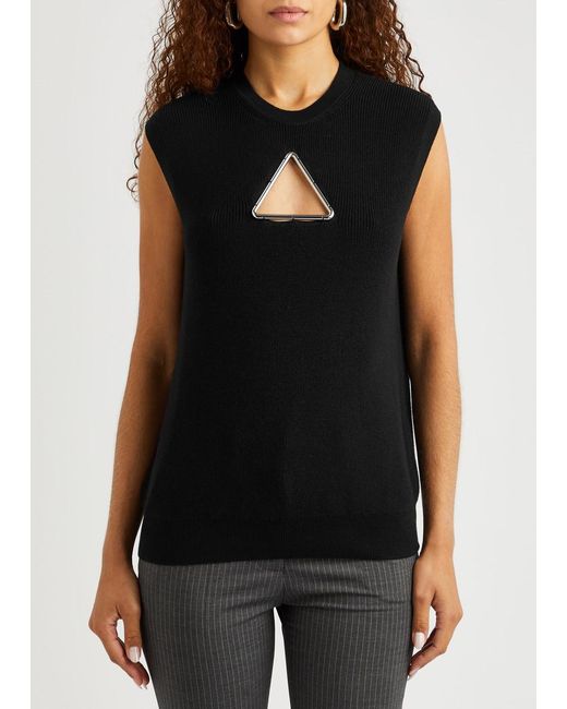 Coperni Black Triangle Cut-Out Wool Vest
