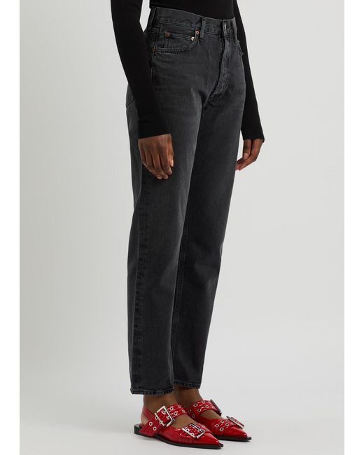 Agolde Black 90S Pinch Straight-Leg Jeans