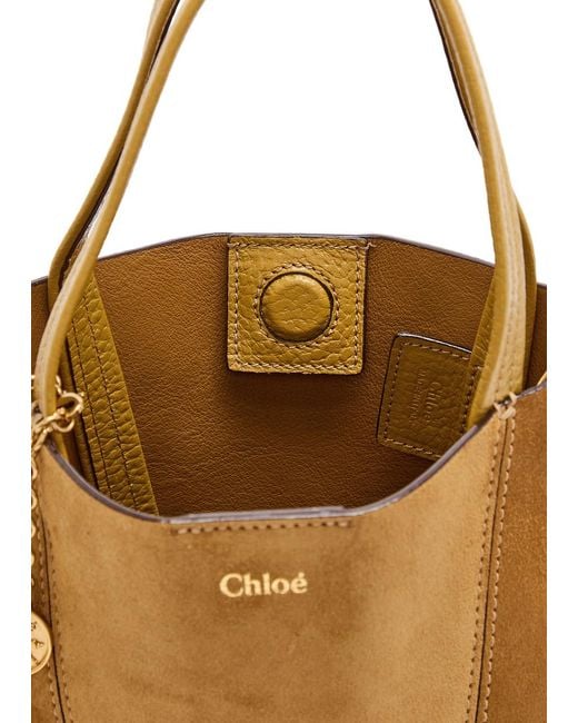 Chloé Brown Spin Mini Suede Tote