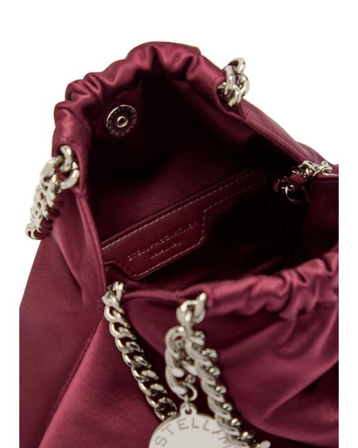Stella McCartney Purple Falabella Drawstring Satin Cross-Body Bag