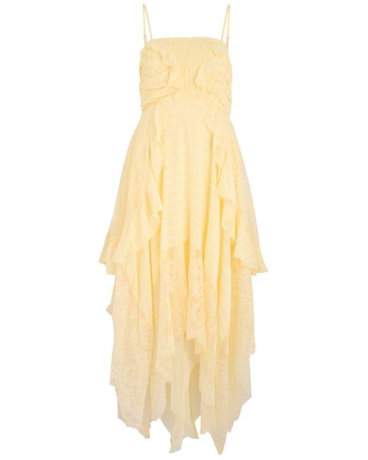 Free People Sheer Bliss Maxi Dress in Yellow | Lyst