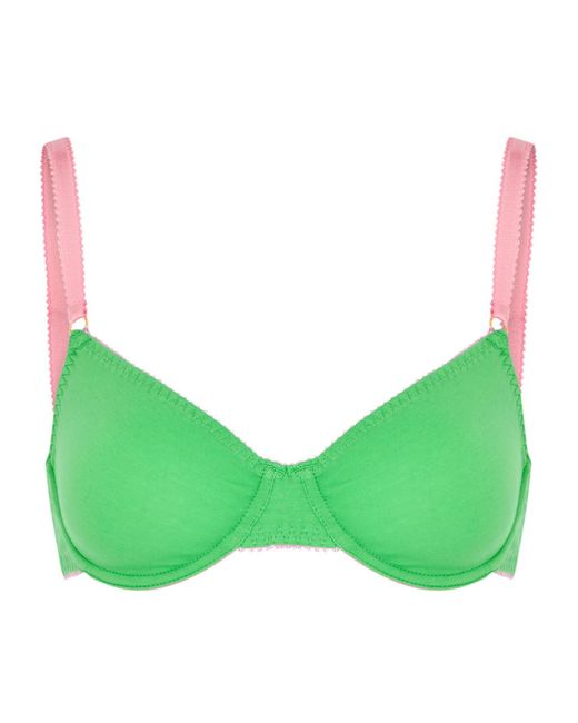 Dora Larsen Angie Stretchcotton Underwired Bra in Green Lyst