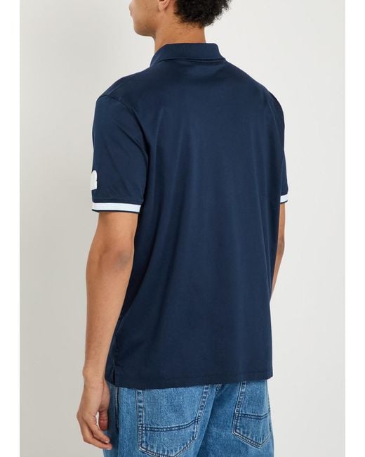 Sandbanks Blue Logo Cotton Polo Shirt for men