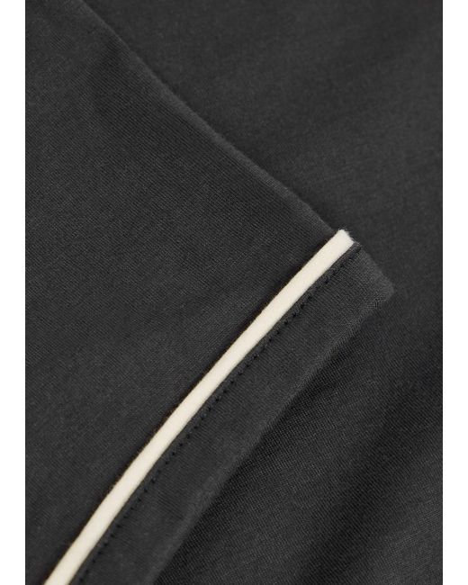 FRAME Black The Ringer Pipe-Trim Cotton T-Shirt