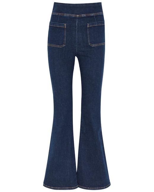 FRAME Blue Bardot Jetset Flared-leg Jeans