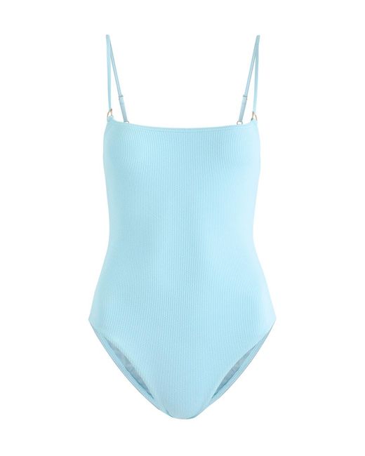 Melissa Odabash Blue Palma Ribbed Swimsuit