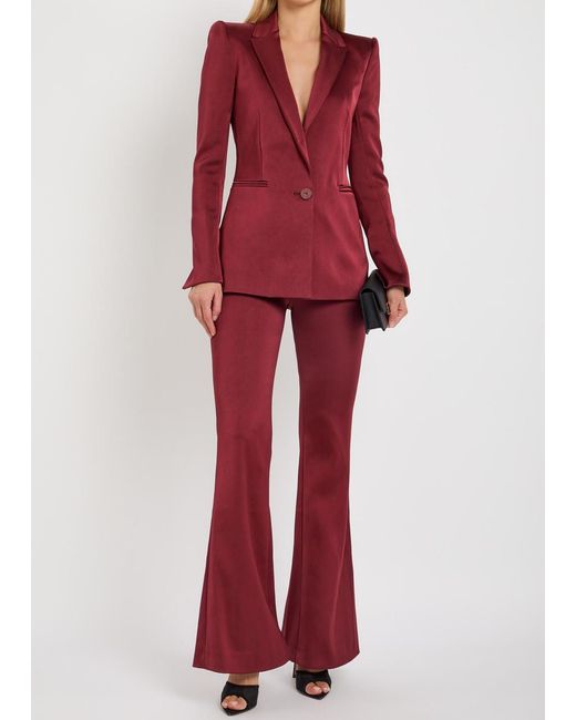 Galvan Red Sculpted Satin Blazer