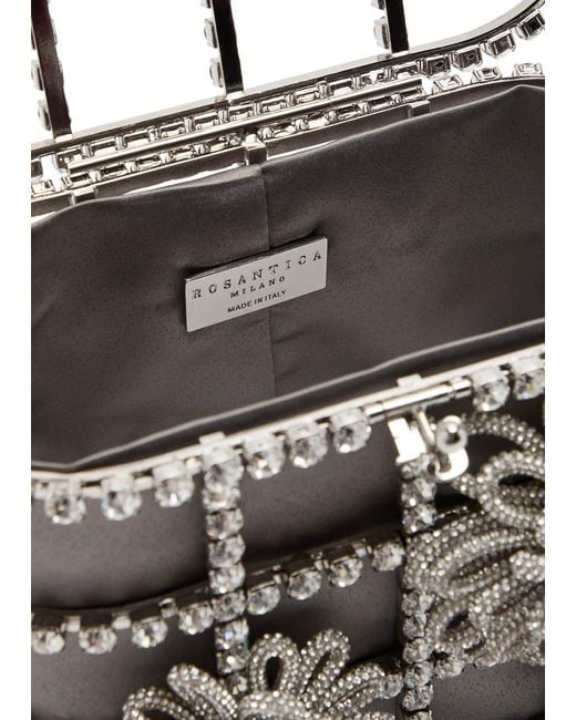 Rosantica Metallic Holli Timo Crystal-Embellished Top Handle Bag