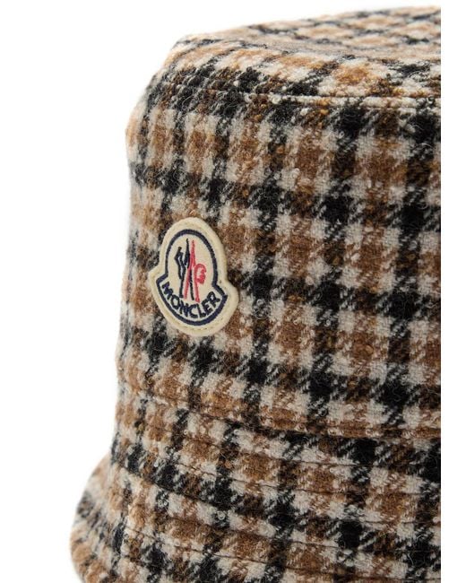 Moncler Brown Reversible Houndstooth Wool-Blend Bucket Hat