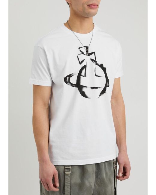 Vivienne Westwood White Orb-Printed Cotton T-Shirt for men
