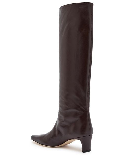 Staud Brown Wally Leather Knee-High Boots