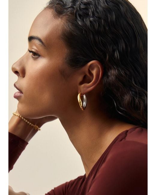 Missoma White Savi Signature Large Hoop Earrings