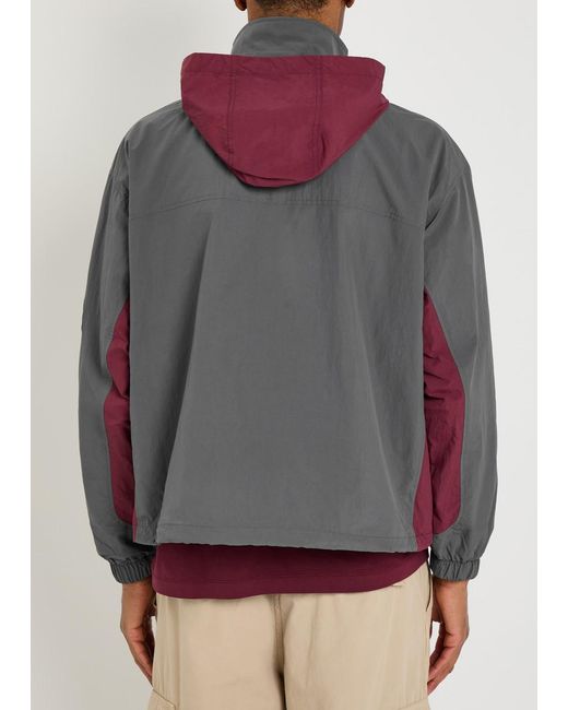 Aape Gray Colour-Block Hooded Shell Jacket for men