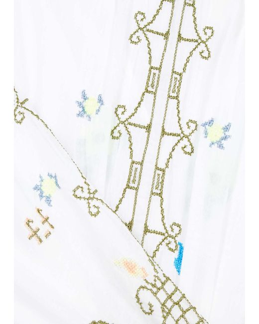 Forte Forte White Eden Embroidered Cotton-Voile Maxi Dress