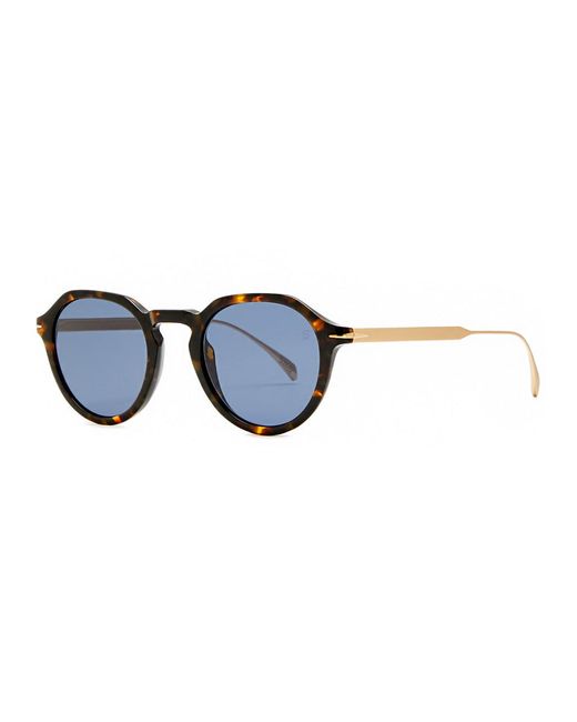 David Beckham Blue Round-frame Sunglasses for men