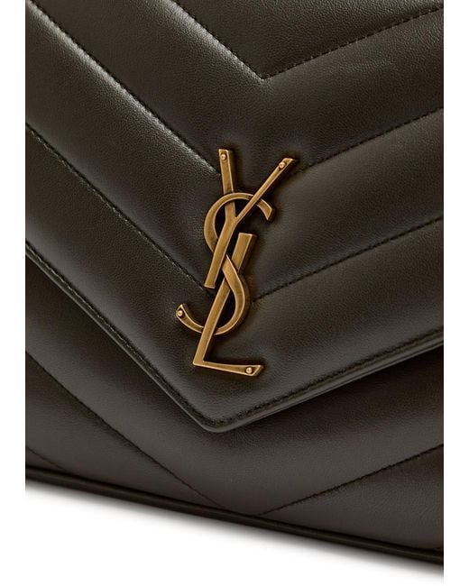 Saint Laurent Gray Loulou Medium Quilted Leather Shoulder Bag