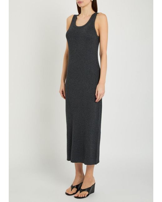 Lisa Yang Black Lexie Cotton And Cashmere-Blend Midi Dress