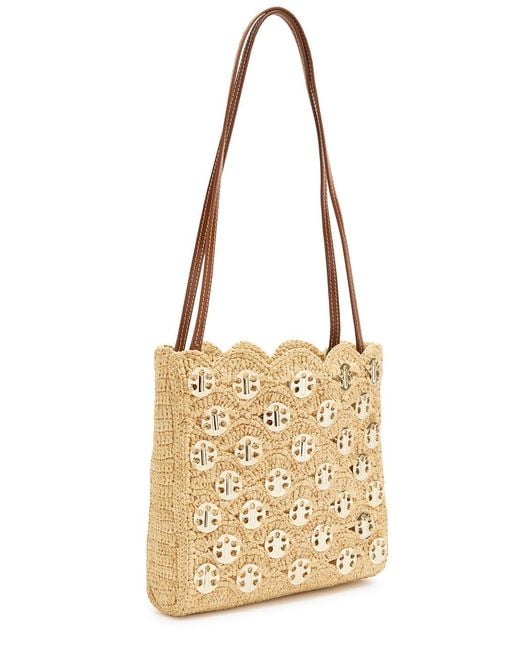 Rabanne Metallic Sac A Main Embellished Raffia Shoulder Bag