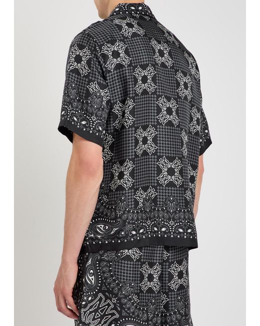 Amiri Black Checked Silk Shirt for men