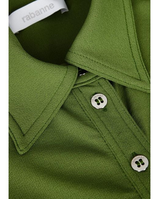 Rabanne Green Belted Wrap Shirt
