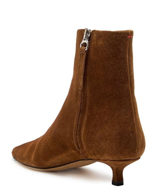 Aeyde Brown Sofia 40 Suede Ankle Boots