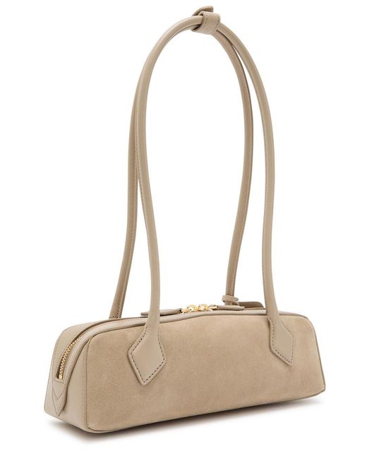 Alaïa Natural Le Teckle Small Leather And Suede Shoulder Bag