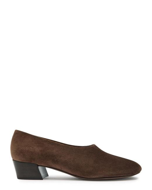 Khaite Brown Marcy 30 Suede Pumps