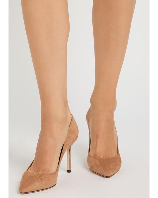 Jimmy Choo Brown Romy 85 Suede Pumps