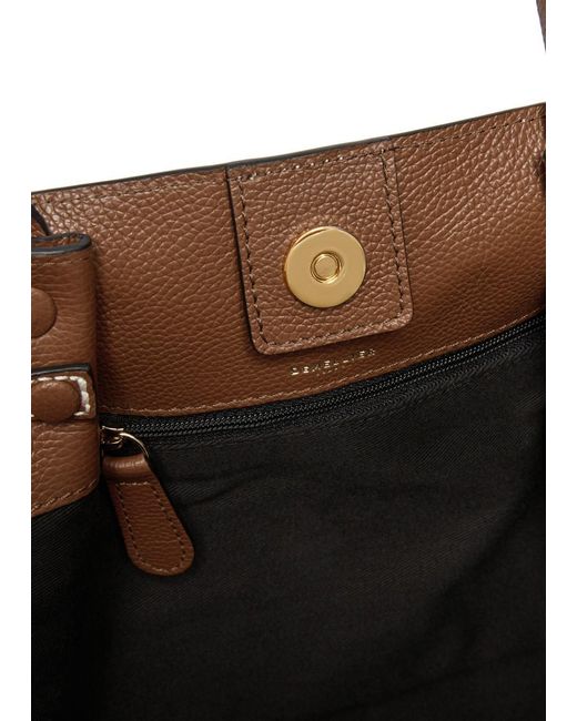 DeMellier London Brown The New York Midi Grained Leather Tote