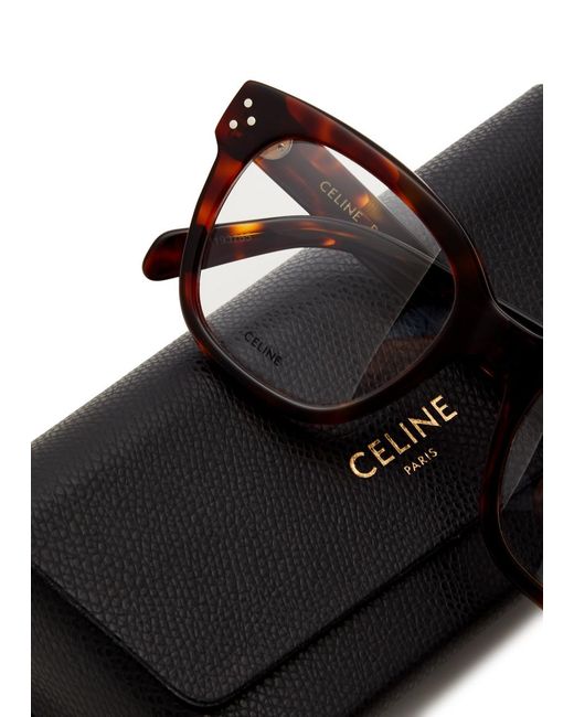 Céline Brown Square-Frame Optical Glasses, Glasses, Can Be Fitted With Prescription Lenses, Designer-Engraved Arm