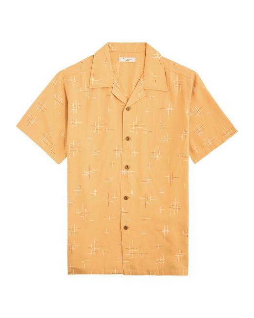 Nudie Jeans Yellow Arvid Printed Woven Shirt for men