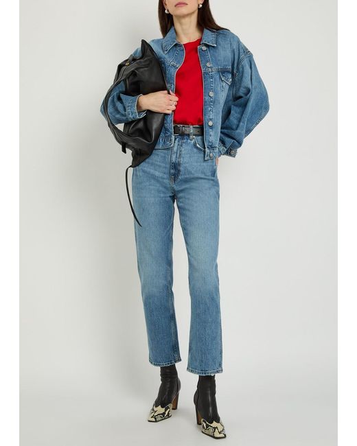 Anine Bing Blue Quincy Panelled Denim Jacket