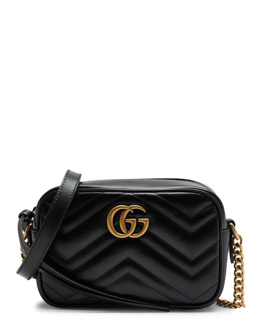 Gucci Black gg Marmont Mini Leather Cross Body Bag