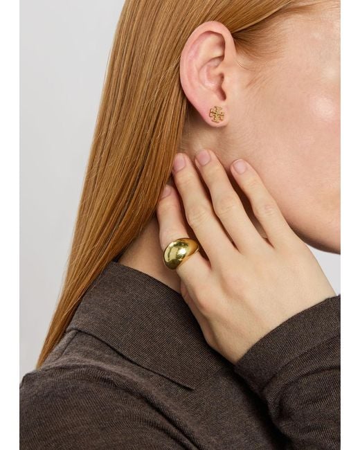 Tory Burch Metallic Icon 18Kt-Plated Stud Earrings