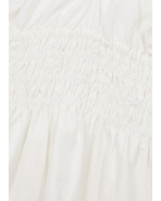 Faithfull The Brand White Salone Cotton And Silk-Blend Mini Dress