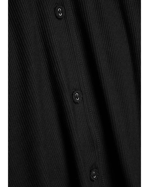 Skims Black Ribbed Stretch-Modal Pyjama Set