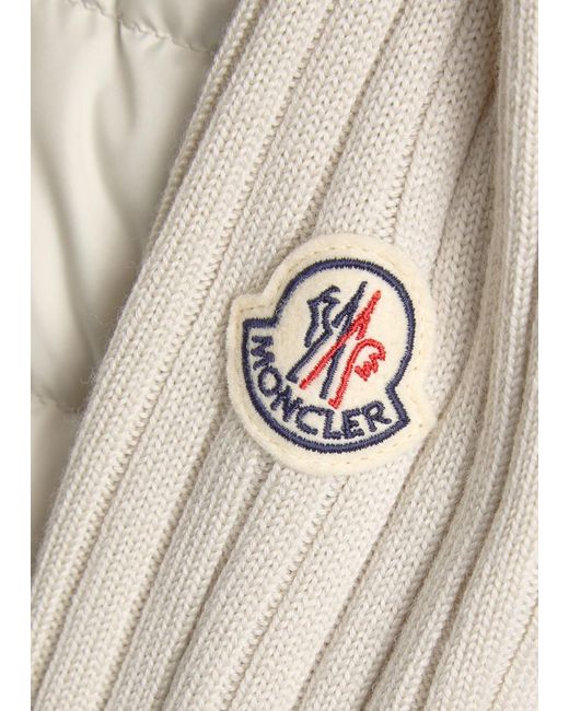 Moncler White Quilted Shell And Knit Jacket for men