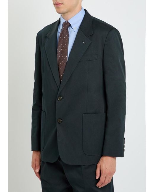 Valentino Garavani Blue Cotton Gabardine Blazer for men