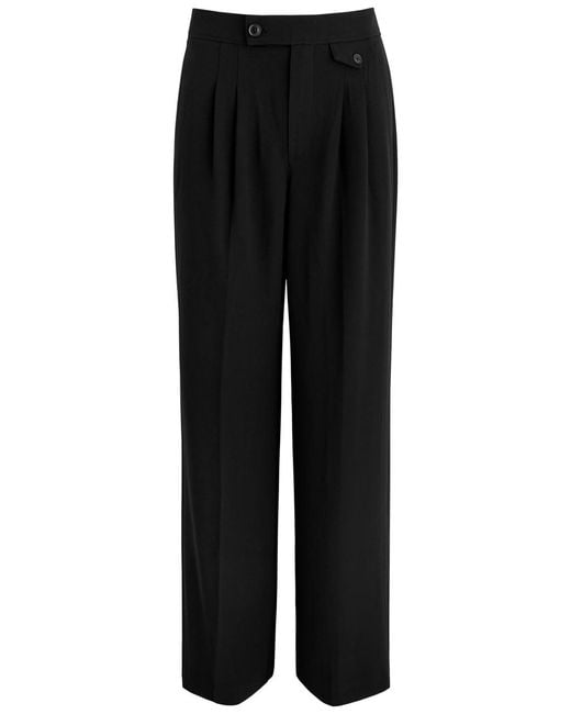 PAIGE Black Brigida Wide-Leg Trousers