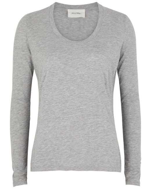 American Vintage Gray Jacksonville Slubbed Cotton-blend Top