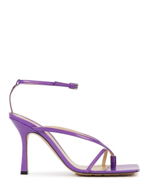Bottega Veneta Pink Stretch 90 Purple Leather Thong Sandals