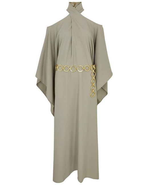 ‎Taller Marmo Natural Mambo Halterneck Crepe De Chine Gown