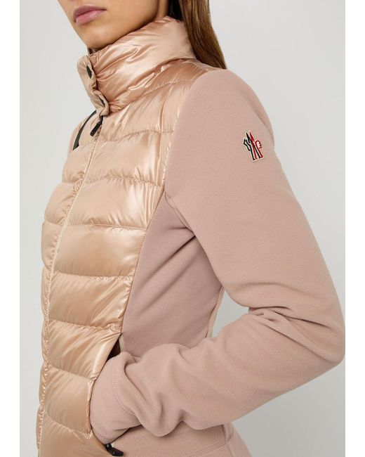 Moncler Natural Quilted Zip Up Fleece Jacket