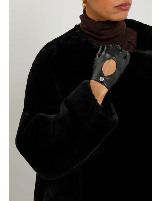 Totême Black Shearling Coat