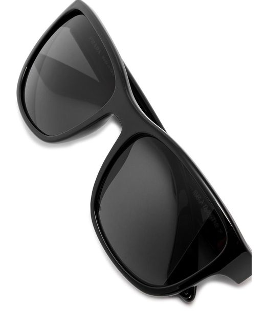 Prada Linea Rossa Black Square-frame Sunglasses for men
