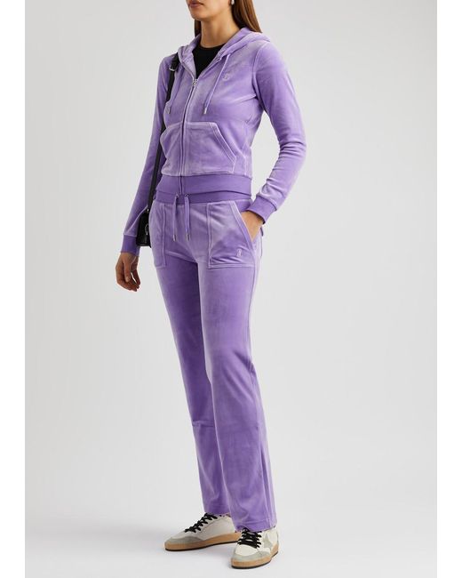 Juicy Couture Purple Del Ray Logo Velour Sweatpants