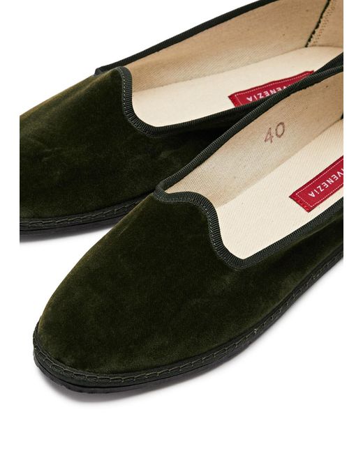 Vibi Venezia Green Velvet Slippers