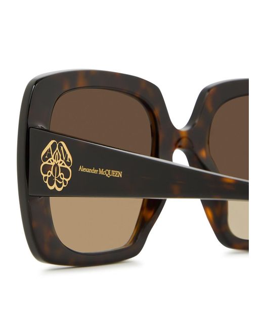 Alexander McQueen Oversized Square-frame, Designer Sunglasses, in Brown |  Lyst UK