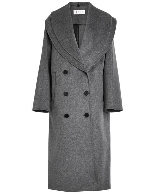 Rohe Gray Scarf-Effect Wool And Cashmere-Blend Coat