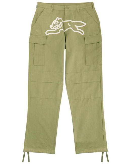 ICECREAM Green Logo-Appliquéd Twill Cargo Trousers for men
